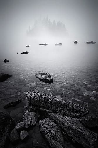 Misty Lake Coastal Print