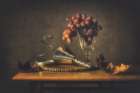 Stil life grape and wine Art Print