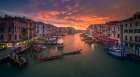 Grand Canal At Sunset -View From The Rialto Bridge -Venice . Art Print