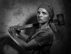 Girl with a Sledgehammer Art Print