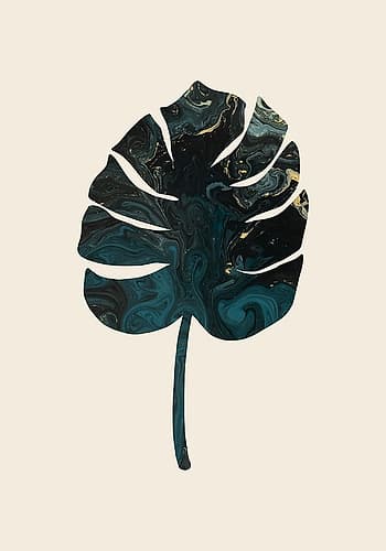 Monstera Marble Green Art Print