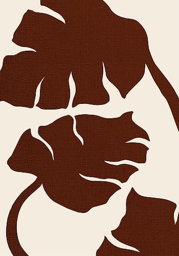 Monstera Canvas Brown Art Print