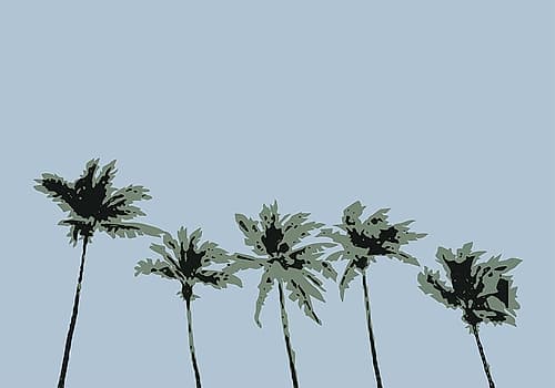 Palms Blue Landscape Print