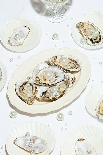 Oysters a Pearls No 04 Coastal Print