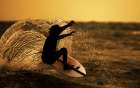 Surfer At Sunset Art Print