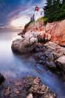 Sunset At Bass Harbor Lighthouse Art Print