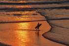 The Sunset Surfer Art Print