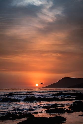 Orange Sunset Landscape Print