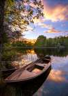 Reflection in the boat Art Print