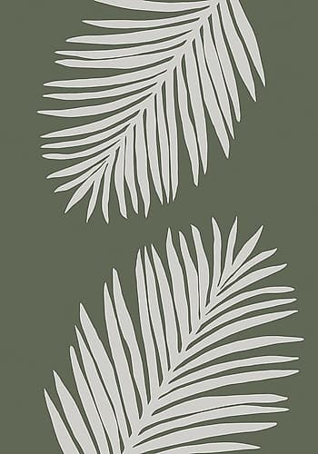 PALM LEAF 06 GREEN WHITE Art Print by 1x Studio