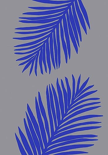 PALM LEAF 02 SOFT GRAY Beach Print