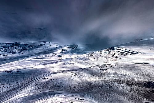Dramatic Winter Glacier Landscape Print