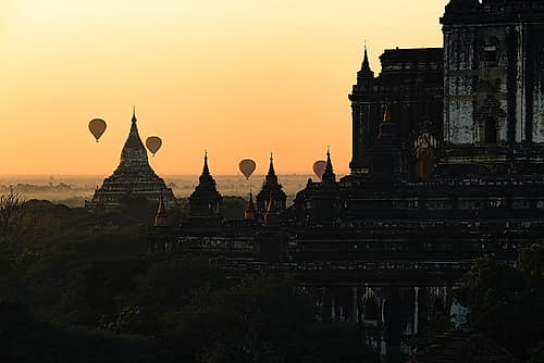 Sunrise in Bagan Landscape Print