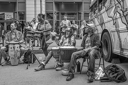 City Drum Line Art Print