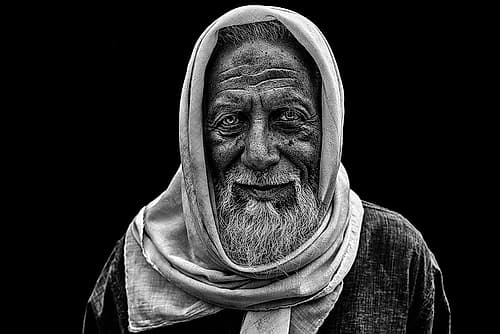 Smile Of An Old Man Travel Print