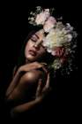 Women portrait with flower Art Print