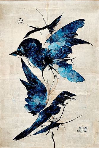 Blue Birds Art Print