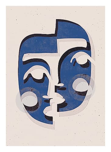The Mask (Blue) Art Print by Treechild
