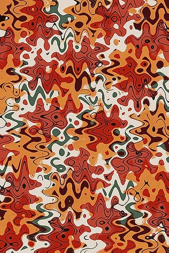 Liquid Red Orange Pattern Art Print by Treechild