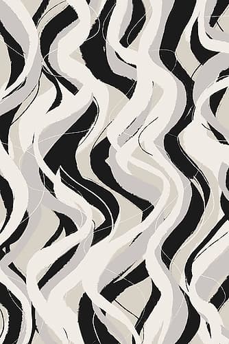 Beige Grey Black Waves Pattern Art Print
