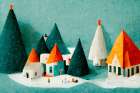Little Snow Village Art Print