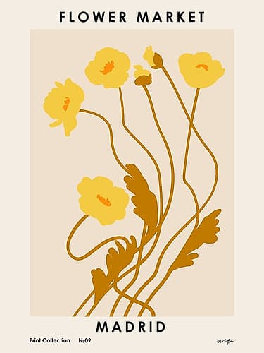 Flower Market. Madrid Minimalist Print