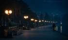 Night Walk... Art Print by Merthan Kortan