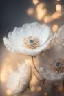 White And Golden Flowers Art Print
