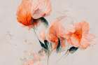 Filigree Coral Flowers Art Print