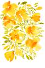 Watercolor California poppies quad 4 Art Print