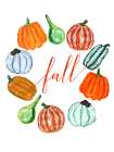 Fall pumkins Art Print