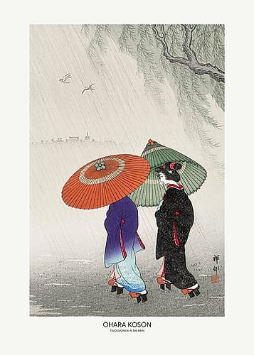 Two Women In The Rain Games and Sports Print