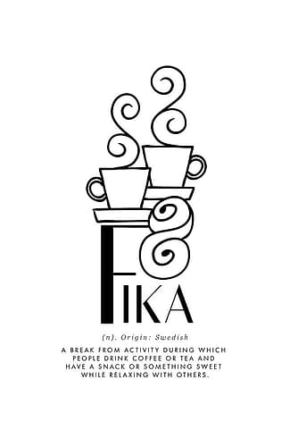 Fika illustrated definition Coffee Print