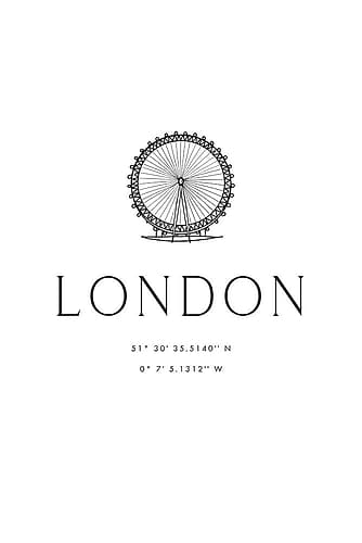 London city coordinates Européen reproduction