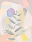 Blue Moon and Leaves Botanical Print