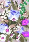Daisies On Dark Green Grass Art Print