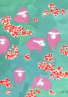 Pink Sheep On A Green Meadow Art Print