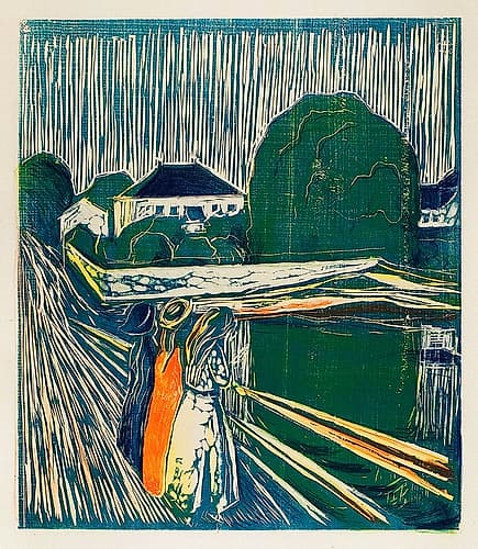 The Girls On The Bridge Art Print