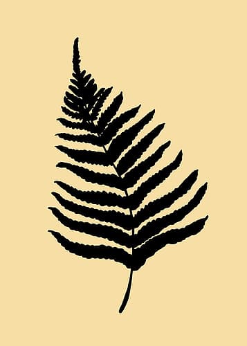 Fern 02 Yellow Nature Print