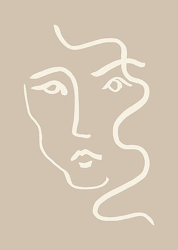 Portrait 04 Gray Art Print
