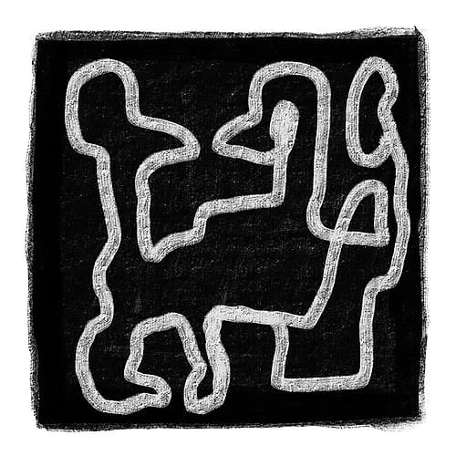 Black Scribble 2 Abstract Art Print