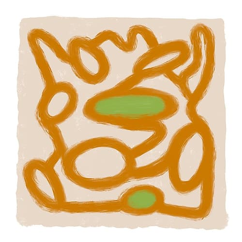 Tan Scribble 1 Art Print
