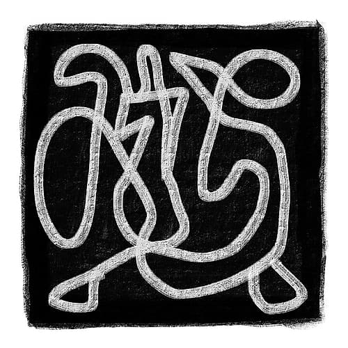 Black Scribble 3 Minimalist Print
