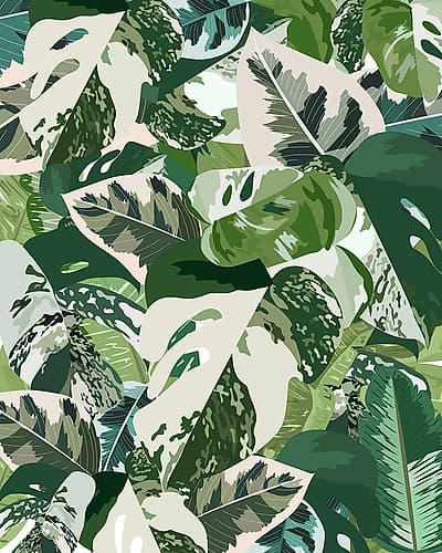 Green jungle leaves Art Print