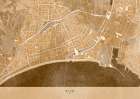 Sepia vintage map of Nice downtown France Art Print