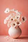 White Poppy On Coral Background Art Print
