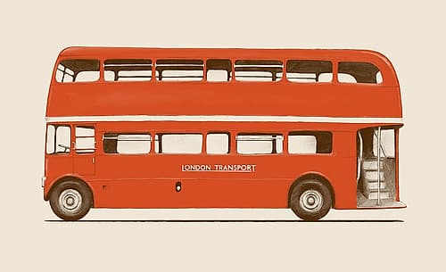 Red English Bus Art Print