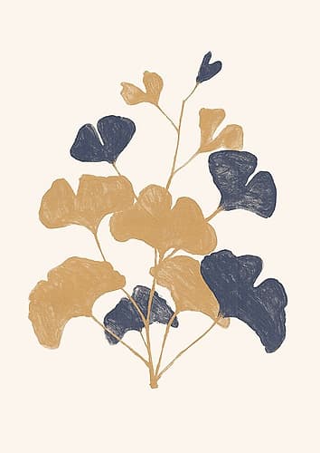 Golden Ginko Nature Print