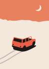 Car In Desert Art Print