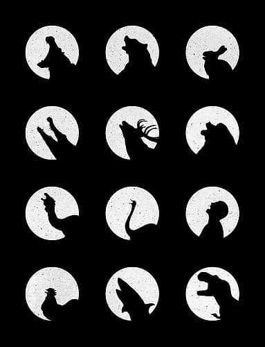 Wolfs Night Off Minimalist Print